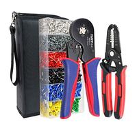 YMYP Pince à Sertir Cosse 1900pcs Ferrule avec Pince à dénuder Énsemble de Viroles a 0,25-10mm² de Crimper - Cliquet Auto-Adjuvsable - jeu de Pince Électricien Sertir Cosse - Bornier Connecteurs