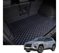 YMYQF Tapis De Coffre Voiture pour Hyundai Tucson Plug-in Hybrid/NX4 PHEV 2021 2022 2023 2024 2025, Cuir AntidéRapant ImperméAble à Protection Couverture IntéRieure Styling Accessoires,Black+Blue