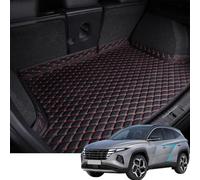 YMYQF Tapis De Coffre Voiture pour Hyundai Tucson Plug-in Hybrid/NX4 PHEV 2021 2022 2023 2024 2025, Cuir AntidéRapant ImperméAble à Protection Couverture IntéRieure Styling Accessoires,Black+Red