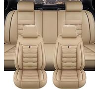 YMYQF Voiture Ensembles Housses Siège pour Volvo C30 C70 S90 XC60 V40 S60 XC70 S40 S80, 5 Places Cuir Imperméable Antidérapant Housses Siège Protection Accessoires,Beige