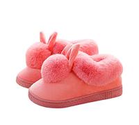 Ymysfit Sfit Femme Chaussons Hiver Pantoufles en Coton Chaud Couleur Unie Chaussures d’intérieur Slipper Lapin en Peluche House Shoes Maison Mode Hiver