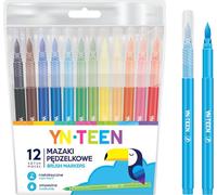 YN TEEN Marqueurs pinceaux de couleur - Lot de 12 couleurs intenses pour les esprits créatifs Parfait pour dessiner, peindre et jouer
