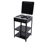 YNAADYH Cuisinière à gaz autoportante, brûleur d'extérieur pour la cuisson, 4 brûleurs de camping, cuisinière à gaz portable, commande indépendante, brûleur au propane, 2,5 kW, 49 x 49 x 79 cm, noire