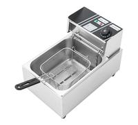 YNAADYH Friteuse professionnelle, friteuse à huile 5/6/10/12 litres, friteuse électrique à huile Für Speisen Mit Frittierkorb 60℃ - 200℃, inox friteuse avec régulateur de température (A1 5,5L 2,5KW)