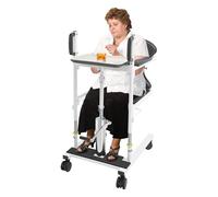 YNAADYH Patientenlift Fauteuil roulant de transfert avec Esstich, élévateur hydraulique de patient, 150 kg, blanc, aide au transfert laminé à froid, acier, 53,5 x 74 x 99 cm, portable, réglable en