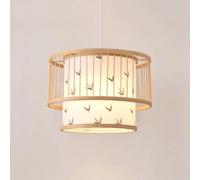 YNAHZAOK Lampe Suspendue En Bambou Tressé De Style Rustique Chinois, Faite À La Main, Avec Cordon De Suspension Ajustable, Idéale Pour Salle À Manger, Îlot De Cuisine, Salon Ou Entrée. Matériaux En