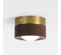 YNAHZAOK Plafonnier De Style Européen Pour Salon, Lampe De Plafond Rétro Couleur Noyer, Spot Encastré En Saillie, Luminaire D'entrée Près Du Plafond, Pour Îlot De Cuisine, Bureau Ou Chambre.