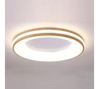 YNAHZAOK Plafonnier LED Rond Et Plat Plafonnier avec Effet Bois Plafonnier Moderne Et Simple 3000 K (4000 K) 6500 K (6500 K) pour Salon, Chambre, Buanderie