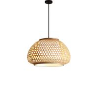 YNAHZAOK Suspension En Bambou Tressé, Luminaire De Style Japonais Avec Ligne De Suspension Réglable. Lampe Suspendue Artistique En Bambou Naturel Pour Restaurant. Lanterne Tissée À La Main De