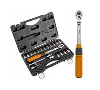 Clé dynamométrique réversible 1/4", 5-25Nm, jeu de 21 pcs.