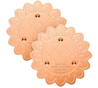 Yncotte Lot de 2 disques de bain pour oiseaux en cuivre pur à 99,99 %, support triple point, fréquence de nettoyage inférieure, en forme de tournesol pour purifier l'eau en toute sécurité physique