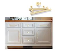 YNDD 6 Pièces Poignee de Meuble Cuisine Dorée, Poignet de Porte 96mm Entraxe, Poignée Meuble Alliage de Zinc, Bouton Tiroir Moderne, Poignee Armoire Chambre pour Commode Placard Salle de Bain