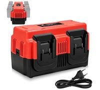 YNDZ Chargeur 4 compartiments pour batterie Einhell Power X-Change 18 V, chargeur rapide compatible avec les batteries PXC, station de charge à 4 ports pour batteries Li-Ion, chargeur rouge avec