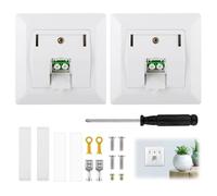 YnewL 2 x Duplex LC-APC Prise Réseau Murale, Adaptateur Mural FTTH avec Connecteurs LC/APC, Montage Apparent ou Encastré