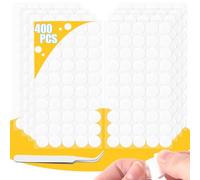 YnewL 400 Pièces 20mm Double Face Transparent Glue Dots, Patafix Transparente Imperméable à l'Eau Point de Colle avec Pince à Épiler, Pastilles Adhésives Double Face DIY Art Office Holiday Decoration