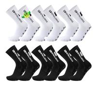 YnewL 6 Paires Chaussette Antidérapante Foot, Chaussettes AntidérapantesHomme 39-46 Chaussette Running Homme, Socks Homme-Basketball de Football Masculin pour le Vélo (Blanc, Noir)