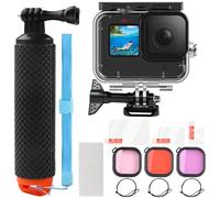 YnewL 60M/197FT 26PCS Underwater Boîtier Étanche Kit with Diving Filter Floating Grip for Go Pro Hero 13/12/11/10/10/9 Black Accessory Dive Kit, Camera Diving Accessory Kit