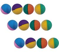 YnFag Lot de 12 balles de football en mousse pour chat d'intérieur (golf bicolore)