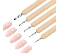 YNGFBFFJ Stylo perceuse à Ongles, Barre de Stylo en Bois, Acier Inoxydable, Double tête Compatible avec RHJB