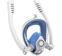 Yngg Masque De Plongée sous-Marin Anti-buée Masque De Plongée en Apnée Complet pour Les Femmes Hommes Enfants Natation Snorkel Équipement De Plongée, White Blue, S/M