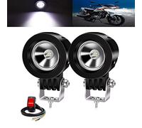 YnGia 10W projecteurs de moto, 2 pièces blanc moto antibrouillard LED lumières auxiliaires 12V 24V LED phares de travail pour camion de voiture hors route 4X4 ATV tracteur
