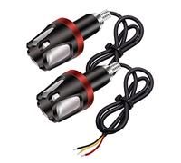 YnGia 2PCS Guidon Clignotant Moto LED Guidon Lumière, Poignée Universelle Grip Bar End Indicator Side Marker Light pour ATV Electrombile Scooter