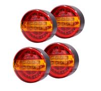 YnGia 4PCS feu arrière de remorque, 20 LED rondes feux de freinage hamburger feux arrière de camion étanches feux arrière indicateur lampe 12V 24V pour camion remorque camion caravane van