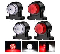 YnGia 4PCS Feux de position latéraux, 8LED Feux latéraux de remorque Blanc Rouge 12V 24V Étanche Super Bright Truck Van Marker Light LED Feu de position latéral