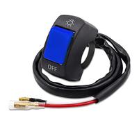 YnGia 7/8 pouces interrupteur de guidon de moto, interrupteur à bascule universel de guidon avec bouton poussoir marche/arrêt pour U5 U7 U2 LED phare Scooter électrombile (Blue)