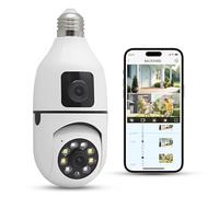YnGia Caméra de sécurité pour Ampoules, Caméra pour Ampoules 2.4g sans Fil WiFi avec Douille E27, Suivi des mouvements, Vision Nocturne pour la sécurité intérieure de la Maison, 7/24 Record