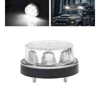 YnGia Feux clignotants d'urgence, 1pcs flash stroboscopique balise lumière de sécurité avertissement de danger d'urgence feu clignotant marqueur lampe pour 12v 24v (bleu) (blanc)