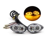 YnGia Indicateurs LED Encastrés pour Moto Clignotants Lumière Ambre avec 12 LED - Lampe Avant Arrière Transparent