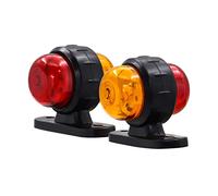 YnGia LED Remorque Side Marker Light 2PCS Étanche Side Indicator Light Warning Marker Lamp Rouge Ambre 12V 24V pour Voiture Camion Tracteur Van