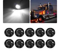 YnGia Lot de 10 feux de position latéraux de remorque ronds 3/4", 3 LED étanches Bullet avant arrière 24 V pour voiture, camion, bus, camion (Blanc)