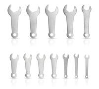 YnGia Lot de 12 petites clés mixtes super fines de 2 mm avec trou de suspension pour espaces restreints 6-23 mm