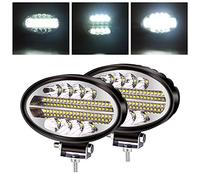 YnGia Lot de 2 feux de conduite tout-terrain 144W, barre lumineuse de travail LED ovale étanche, phare antibrouillard 12 V 24 V pour voiture camion 4x4 tracteur bateau (blanc)