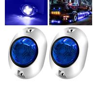 YnGia Lot de 2 feux de position latéraux LED pour remorque, camion, indicateur de feu latéral étanche avant arrière 12V 24V pour remorque, caravane, camion, voiture, bus (Bleu)