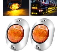 YnGia Lot de 2 feux de position latéraux LED pour remorque, camion, indicateur de position, feu de position avant et arrière étanche 12V 24V pour remorque, caravane, camion, voiture, bus (ambre)