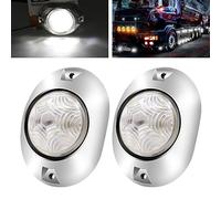 YnGia Lot de 2 feux de position latéraux LED pour remorque, camion, indicateur de position, feu de position avant et arrière étanche 12V 24V pour remorque, caravane, camion, voiture, bus (blanc)