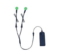 YnGia Lot de 2 panneaux lumineux électroluminescents électroluminescents ronds à découper pour cosplay, fête, masque, yeux, casque de super-héros (vert)