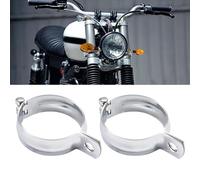 YnGia Lot de 2 supports universels pour clignotants de moto, 52 à 60 mm, argenté