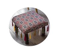 YNGJUEN Rond Multifonction Gland Tabouret Ottomans Bois Massif Tabouret Chaussures pour Accueil Salon Canapé Tabouret Assis-u Style National Fait Main 30x30x22 Cm (12x12x9 Pouces)