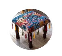 YNGJUEN Rond Multifonction Gland Tabouret Ottomans Bois Massif Tabouret Chaussures pour Accueil Salon Canapé Tabouret Assis-u Style National Fait Main 30x30x22 Cm (12x12x9 Pouces)