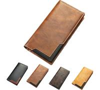 YNGWVHKET Portefeuille Long à Deux Volets en Cuir Western Fait Main avec Blocage RFID, Porte-chéquier Multi-Compartiments pour Homme et Femme