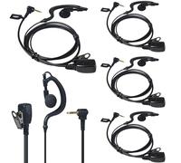 YNIBST 2.5 mm Connecteur Oreillette Mono PTT pour Talkie-Walkie, Casque en Forme de G avec Microphone, Compatible avec Motorola Talkabout TLKR T62, T82, T82 Extreme, T92 H2O Radios (Lot de 5)