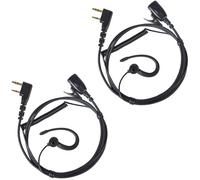 YNIBST Oreillette pour Radio en Forme de G, Compatible avec Baofeng Kenwood UV-5R, UV-82, BF-888S, Ecouteur pour Talkie Walkie avec Microphone PTT (Noir, Lot de 2)