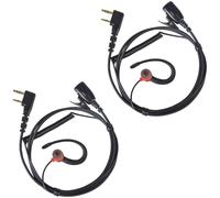 YNIBST Oreillette pour Radio en Forme de G, Compatible avec Baofeng Kenwood UV-5R, UV-82, BF-888S, Ecouteur pour Talkie Walkie avec Microphone PTT (Rouge, Lot de 2)