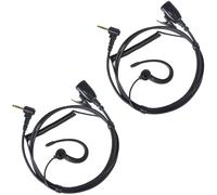 YNIBST Oreillette pour Radio en Forme de G, Compatible avec Motorola Talkabout, pour T62, T82, T82 Extreme, T92, T92 H2O, Ecouteur pour Talkie Walkie avec Microphone PTT (Noir, Lot de 2)
