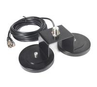YNIBST Support de Montage Magnétique 16mm (5/8in) avec SO239 pour Antennes | Câble Coaxial RG58 de 5 Mètres (16.4ft) et Connecteur PL-259, Compatible avec Retevis Anytone Midland Radios Mobiles Antennes