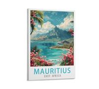 YNIEILUU Affiches de voyage vintage Afrique de l'Est Maurice - 40 x 60 cm - Impression sur toile - Décoration murale pour chambre à coucher